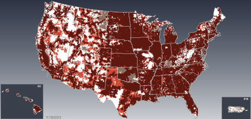 US Wireless Cancer Coverage Map